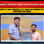 Smart Classroom & Professional Teaching Studio Installation in Pune Maharashtra with Maxhub E3 75 Inch, Benchmark 4K PTZ Camera and Sennheiser Mic for Bhagyashree Dilip Indrale