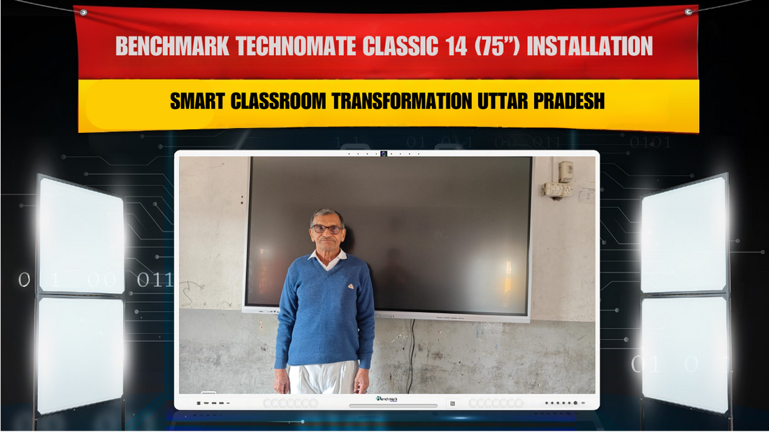M S Group Of Education Etawah में Benchmark Technomate Classic 14 (75”) Installation | Smart Classroom Transformation Uttar Pradesh