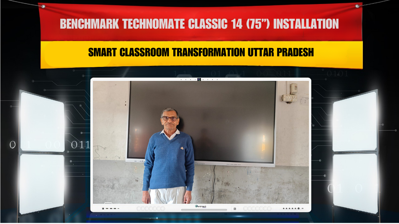 M S Group Of Education Etawah में Benchmark Technomate Classic 14 (75”) Installation | Smart Classroom Transformation Uttar Pradesh