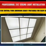 Professional 2x2 Ceiling Light Installation at Vinayak Central Park Sherwani Legacy Prayagraj for Rajiv Bandhu