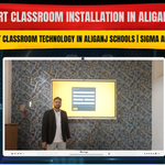 Pushpendra Singh installed Benchmark Technomate Sigma AI 75-Inch in Aliganj, U.P. for smart classroom, hybrid teaching & AI-powered education.