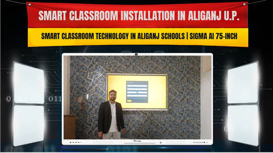 Pushpendra Singh installed Benchmark Technomate Sigma AI 75-Inch in Aliganj, U.P. for smart classroom, hybrid teaching & AI-powered education.