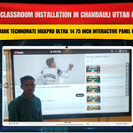 Smart Classroom Installation in Chandauli Uttar Pradesh with Benchmark Technomate MaxPro Ultra 14 75 Inch Interactive Panel for Dilip Kumar