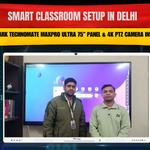 Smart Classroom Setup in Delhi | Benchmark Technomate Maxpro Ultra 75” Panel & 4K PTZ Camera Installation