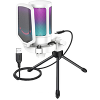 FIFINE Ampligame A6T Gaming USB Microphone (White) - Professional Sound and Stunning RGB