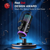 FIFINE Ampligame A6T Gaming USB Microphone (White) - Professional Sound and Stunning RGB