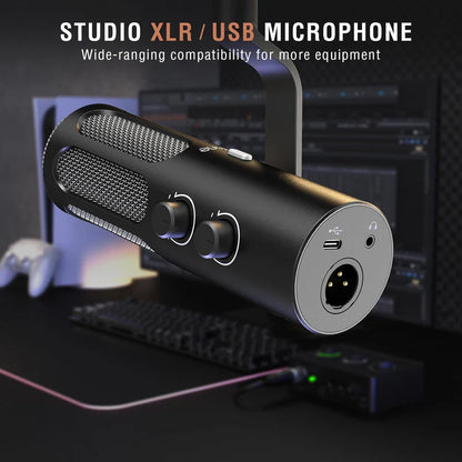 Fifine Amplitank Tank 3 - USB/XLR Dynamic Studio Microphone with Mute Button