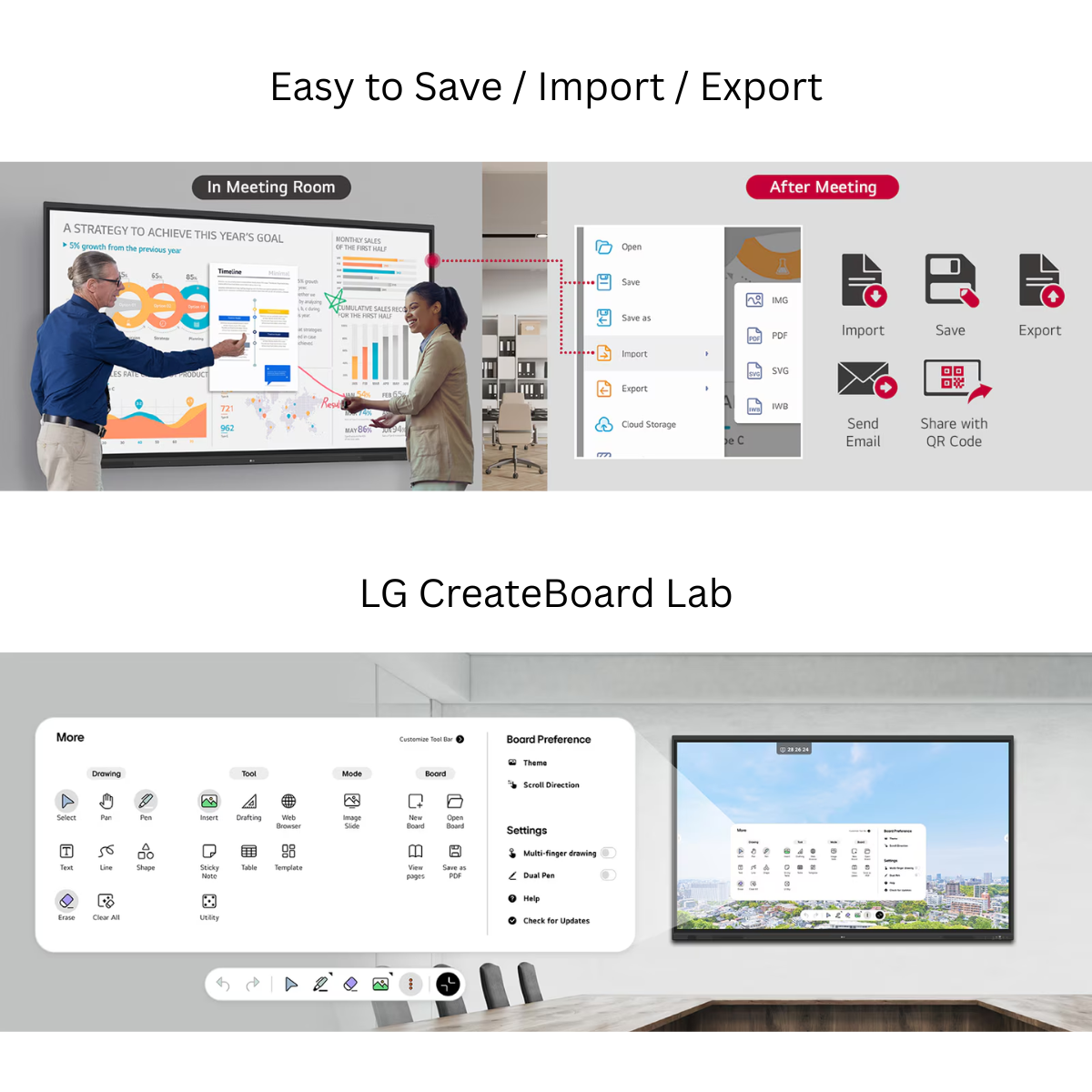 LG CreateBoard Standard 86TR3DQ-I – 86 Inch 4K Interactive Flat Panel