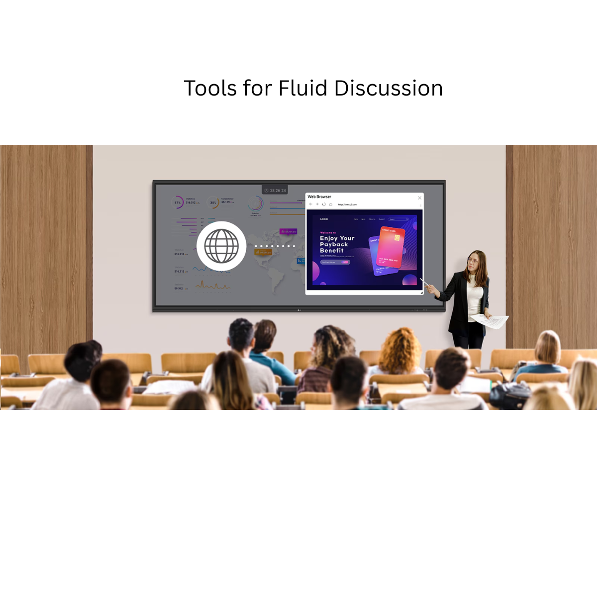 LG CreateBoard Interactive Flat Panel | 21:9 Widescreen | Digital Board for Teachers