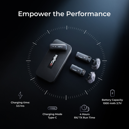 Digitek DWM-106 Wireless Microphone System | 80M Range, Noise Cancellation & 360° Sound Capture