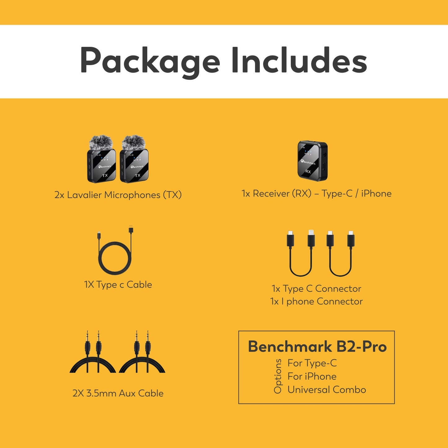 Benchmark B2-Pro Wireless Lavalier Microphone | Best Wireless Microphone