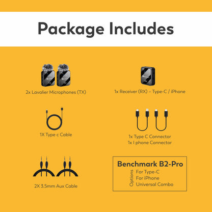 Benchmark B2-Pro Wireless Lavalier Microphone | Best Wireless Microphone