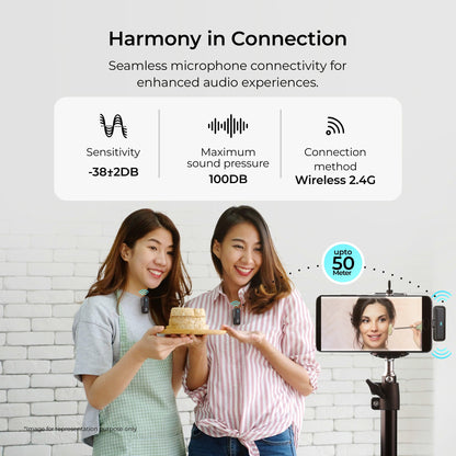 Digitek (DWM 105) 2 in 1 Wireless Microphone System with ANC | For Broadcasting, Vlogging & Audio Recording