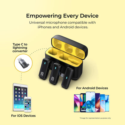 Digitek (DWM 105) 2 in 1 Wireless Microphone System with ANC | For Broadcasting, Vlogging & Audio Recording
