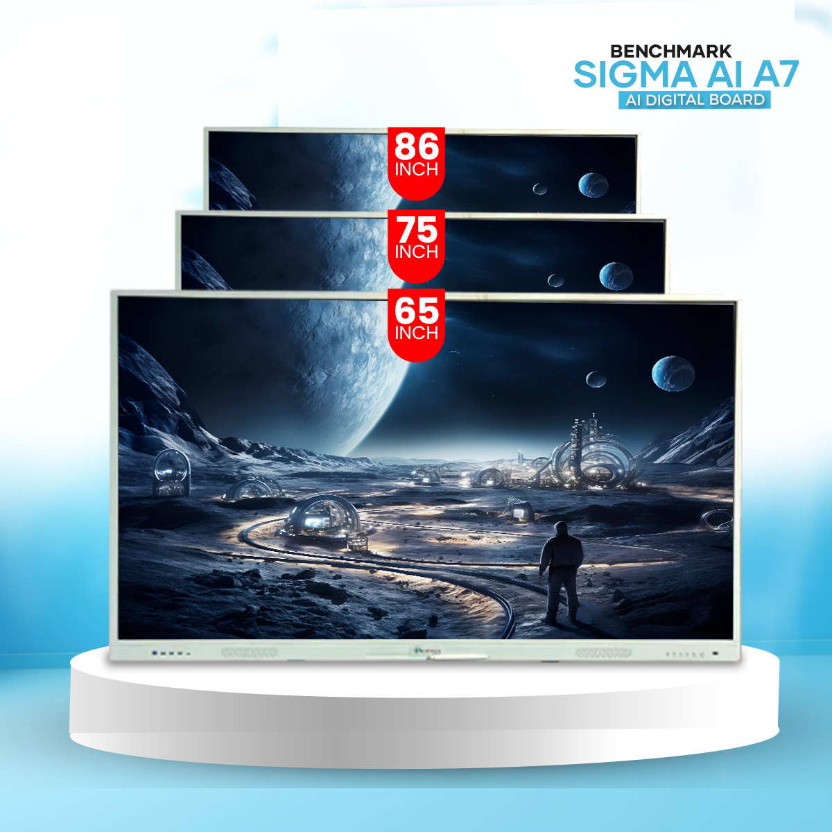 AI Digital Board | Benchmark Sigma AI A7 Interactive Flat Panel | AI B |  Smart Infovision | India's #1 Studio Setup Provider